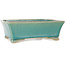 Rectangular blue bonsai pot by Shibakatsu - 185 x 147 x 60 mm