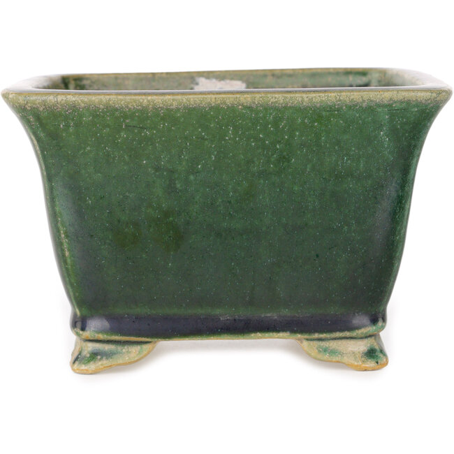 Maceta cuadrada verde para bonsái de Shibakatsu - 150 x 147 x 95 mm