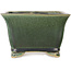 Square green bonsai pot by Shibakatsu - 150 x 147 x 95 mm