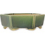 Hexagonal green bonsai pot by Shibakatsu - 150 x 150 x 50 mm