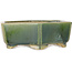 Hexagonal green bonsai pot by Shibakatsu - 150 x 150 x 50 mm