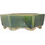 Hexagonal green bonsai pot by Shibakatsu - 150 x 150 x 50 mm