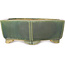 Hexagonal green bonsai pot by Shibakatsu - 150 x 150 x 50 mm