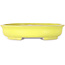 Oval yellow bonsai pot by Shibakatsu - 210 x 180 x 45 mm