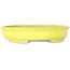 Oval yellow bonsai pot by Shibakatsu - 210 x 180 x 45 mm