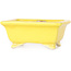 Rechthoekige gele bonsaipot van Shibakatsu - 87 x 70 x 38 mm