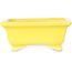 Rechthoekige gele bonsaipot van Shibakatsu - 87 x 70 x 38 mm