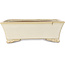 Rectangular beige bonsai pot by Shibakatsu - 185 x 145 x 58 mm
