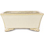 Rectangular beige bonsai pot by Shibakatsu - 185 x 145 x 58 mm