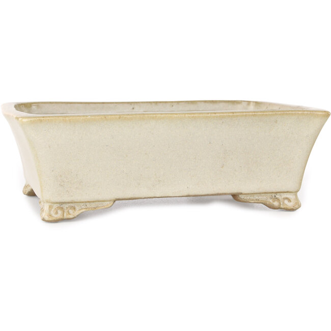 Rechthoekige beige bonsaipot van Shibakatsu - 185 x 145 x 58 mm