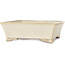 Pot à bonsaï rectangulaire beige de Shibakatsu - 185 x 145 x 58 mm