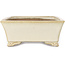 Rectangular beige bonsai pot by Shibakatsu - 185 x 145 x 58 mm