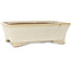 Rectangular beige bonsai pot by Shibakatsu - 185 x 145 x 58 mm
