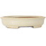 Oval beige bonsai pot by Shibakatsu - 210 x 180 x 45 mm