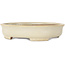 Oval beige bonsai pot by Shibakatsu - 210 x 180 x 45 mm