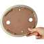 Oval beige bonsai pot by Shibakatsu - 210 x 180 x 45 mm