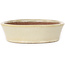 Oval beige bonsai pot by Shibakatsu - 190 x 142 x 37 mm