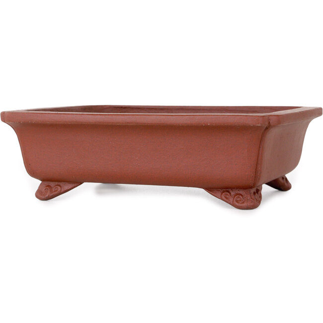 Pot à bonsaï rectangulaire non émaillé de Shibakatsu - 187 x 155 x 55 mm