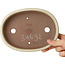 Pot à bonsaï ovale beige de Shibakatsu - 190 x 142 x 37 mm