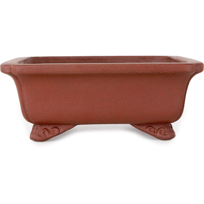 Rechthoekige ongeglazuurde bonsaipot van Shibakatsu - 187 x 155 x 55 mm