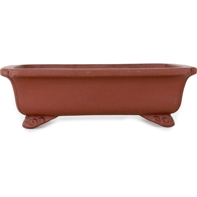 Pot à bonsaï rectangulaire non émaillé de Shibakatsu - 187 x 155 x 55 mm
