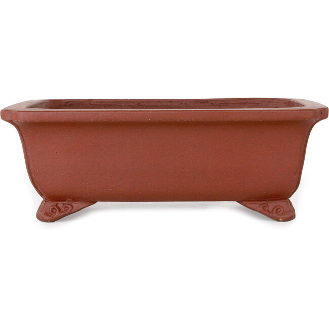 Rectangular unglazed bonsai pot by Shibakatsu - 185 x 152 x 65 mm