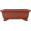 Pot à bonsaï rectangulaire non émaillé de Shibakatsu - 185 x 152 x 65 mm