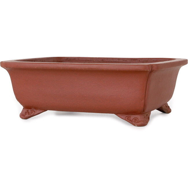 Vaso bonsai rettangolare non smaltato di Shibakatsu - 185 x 152 x 65 mm