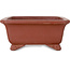 Rechthoekige ongeglazuurde bonsaipot van Shibakatsu - 185 x 152 x 65 mm