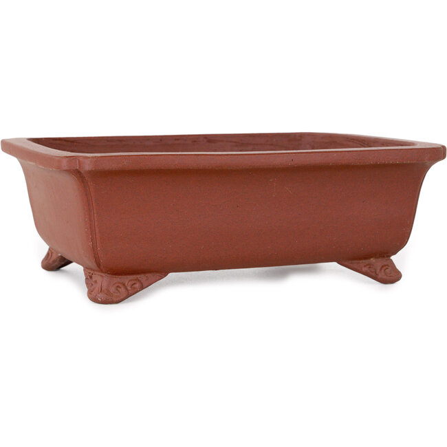 Rectangular unglazed bonsai pot by Shibakatsu - 185 x 152 x 65 mm