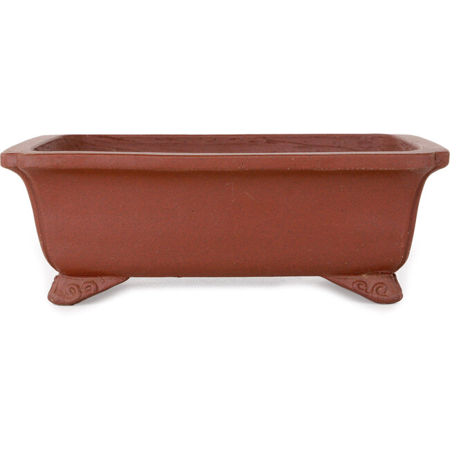 Rechthoekige ongeglazuurde bonsaipot van Shibakatsu - 185 x 152 x 65 mm