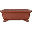 Pot à bonsaï rectangulaire non émaillé de Shibakatsu - 185 x 152 x 65 mm