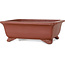 Pot à bonsaï rectangulaire non émaillé de Shibakatsu - 185 x 152 x 65 mm