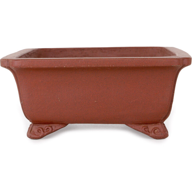 Rectangular unglazed bonsai pot by Shibakatsu - 185 x 152 x 65 mm