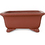 Pot à bonsaï rectangulaire non émaillé de Shibakatsu - 185 x 152 x 65 mm