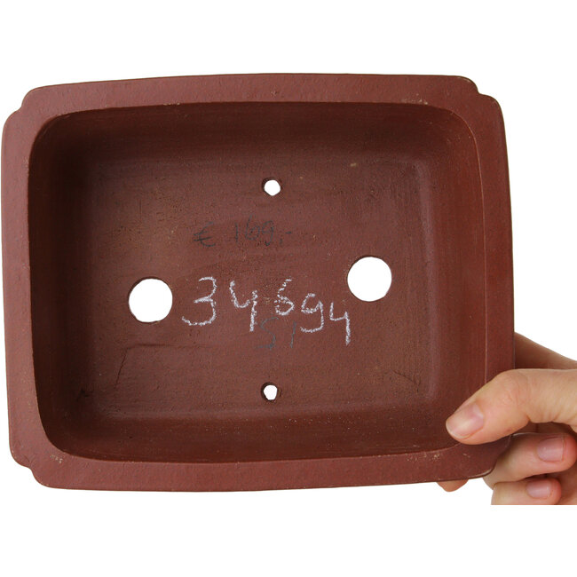 Maceta rectangular sin esmaltar para bonsái de Shibakatsu - 185 x 152 x 65 mm
