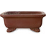 Rectangular unglazed bonsai pot by Shibakatsu - 160 x 130 x 50 mm