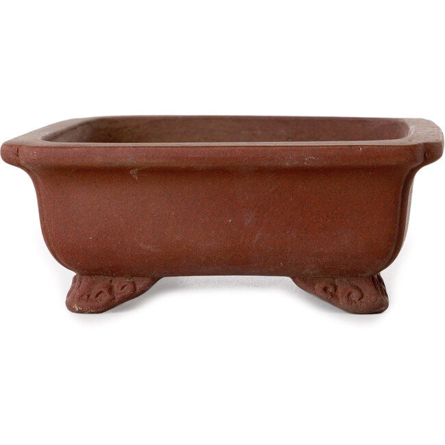 Rectangular unglazed bonsai pot by Shibakatsu - 160 x 130 x 50 mm