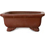 Pot à bonsaï rectangulaire non émaillé de Shibakatsu - 160 x 130 x 50 mm