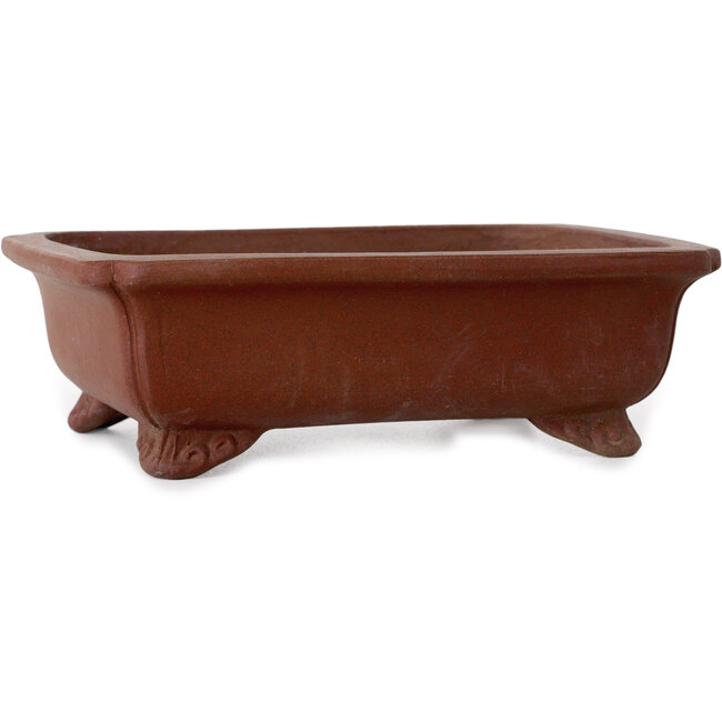 Rectangular unglazed bonsai pot by Shibakatsu - 160 x 130 x 50 mm