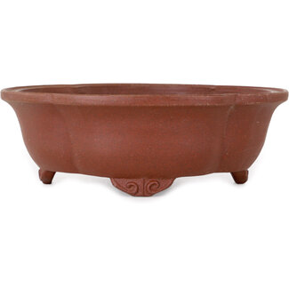  Shibakatsu (Katsuichi Shibata) 180 mm  unglazed bonsai pot by Shibakatsu, Tokoname, Japan