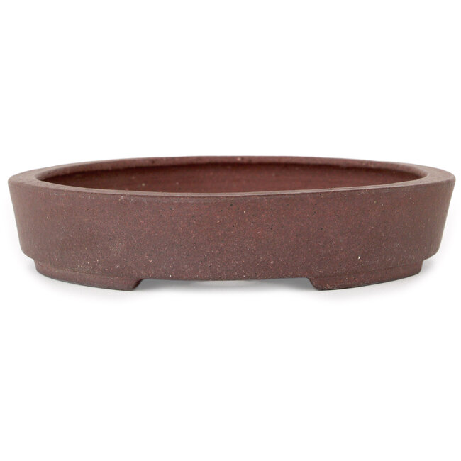 Ovaler unglasierter Bonsai-Topf von Hattori - 225 x 170 x 32 mm