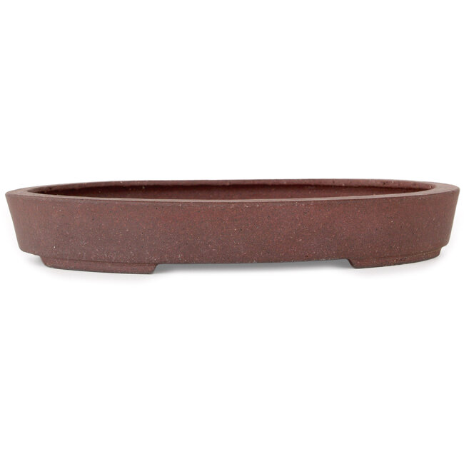 Ovale ongeglazuurde bonsaipot van Hattori - 225 x 170 x 32 mm