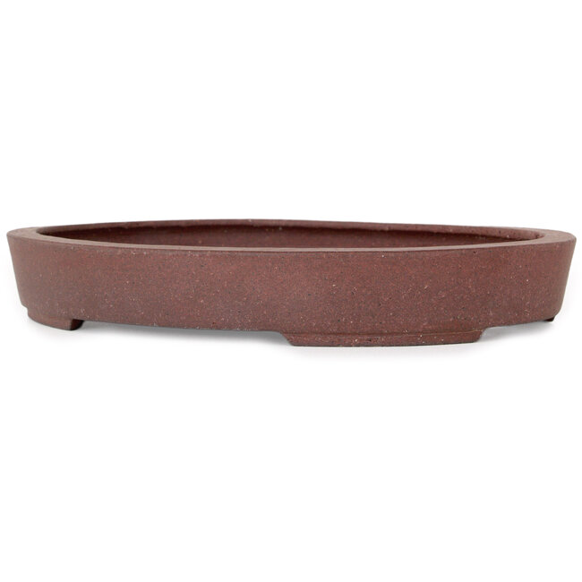Ovale ongeglazuurde bonsaipot van Hattori - 225 x 170 x 32 mm