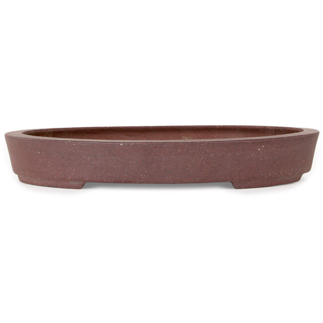 Ovale ongeglazuurde bonsaipot van Hattori - 225 x 170 x 32 mm