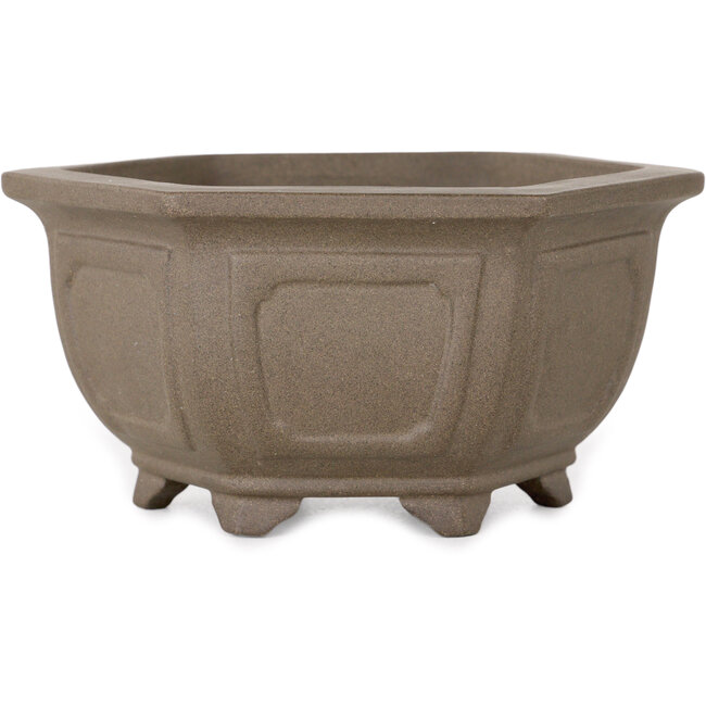 Pot à bonsaï hexagonal non émaillé - 125 x 125 x 60 mm