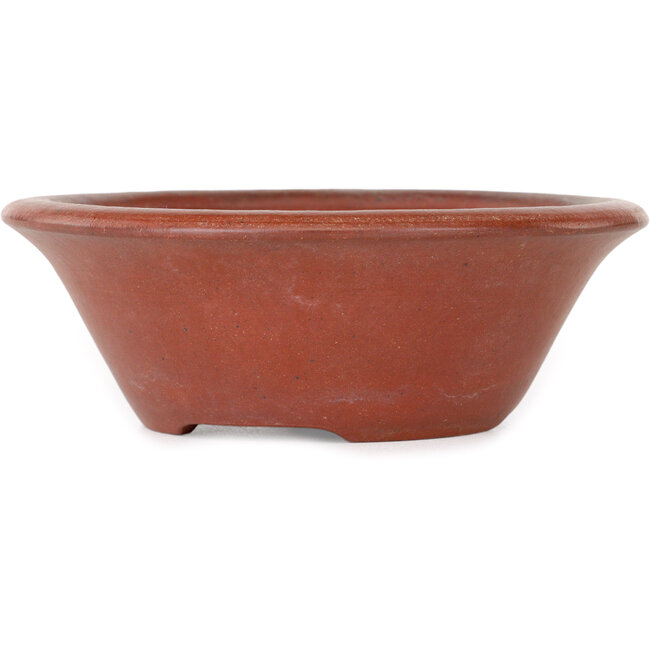 Round unglazed bonsai pot by Ikkou - 138 x 138 x 48 mm