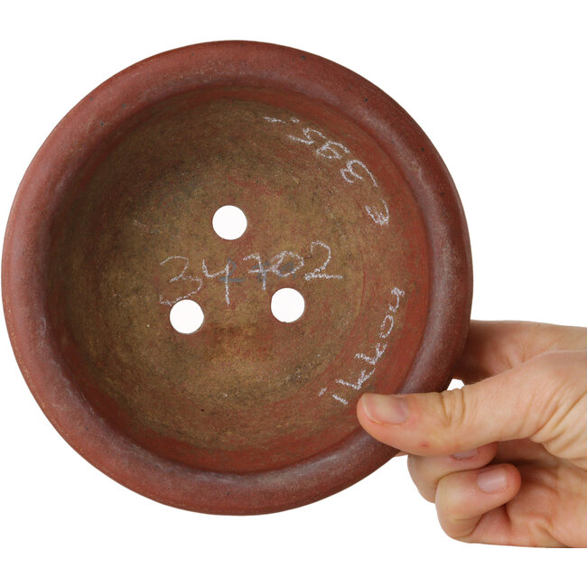 Maceta redonda sin esmaltar para bonsái de Ikkou - 138 x 138 x 48 mm