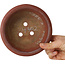 Ronde ongeglazuurde bonsaipot van Ikkou - 138 x 138 x 48 mm