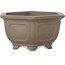 Hexagonal unglazed bonsai pot - 125 x 125 x 60 mm